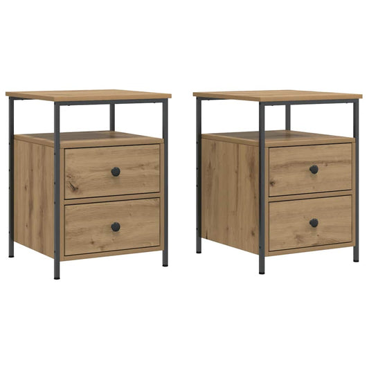 Bedside Cabinets 2 pcs Artisan Oak 44x45x60 cm Engineered Wood Bedside Cabinets 2 pcs Artisan Oak 44x45x60 cm Engineered Wood