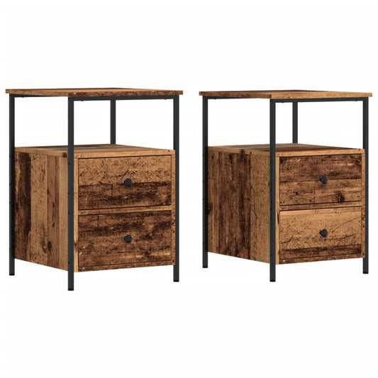 Bedside Cabinets 2 pcs Old Wood 34x35,5x50 cm Engineered Wood Bedside Cabinets 2 pcs Old Wood 34x35,5x50 cm Engineered Wood