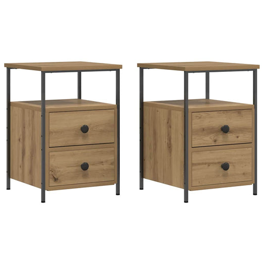 Bedside Cabinets 2 pcs Artisan Oak 34x35.5x50 cm Engineered Wood Bedside Cabinets 2 pcs Artisan Oak 34x35.5x50 cm Engineered Wood