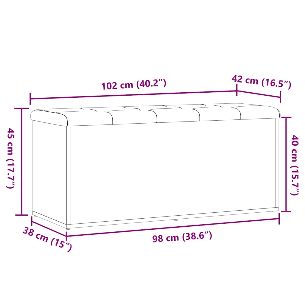 Storage Bench Old Wood 102x42x45 cm Engineered Wood
