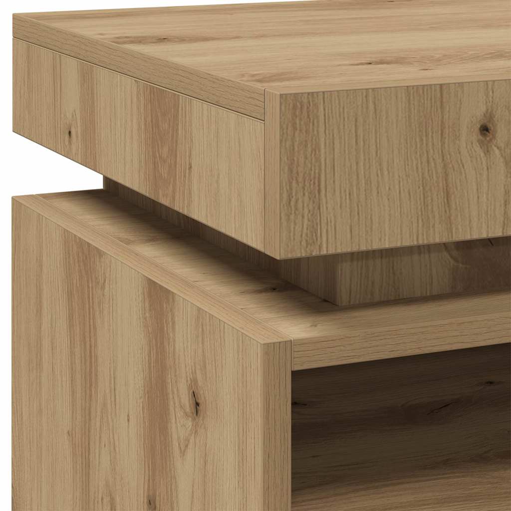 Bedside Cabinets with LED Lights 2 pcs Artisan Oak 40x39x48.5cm