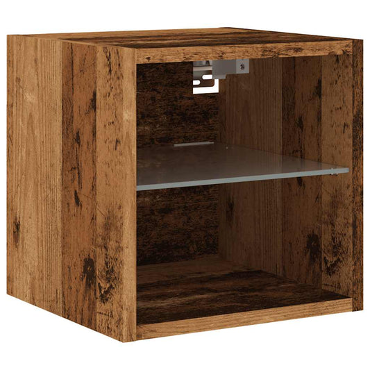 TV Wall Cabinet with LED Lights Old Wood 30x28.5x30 cm TV Wall Cabinet with LED Lights Old Wood 30x28.5x30 cm