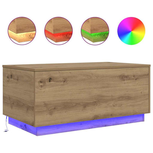 Coffee Table with LED Lights Artisan Oak 90x50x40 cm Coffee Table with LED Lights Artisan Oak 90x50x40 cm