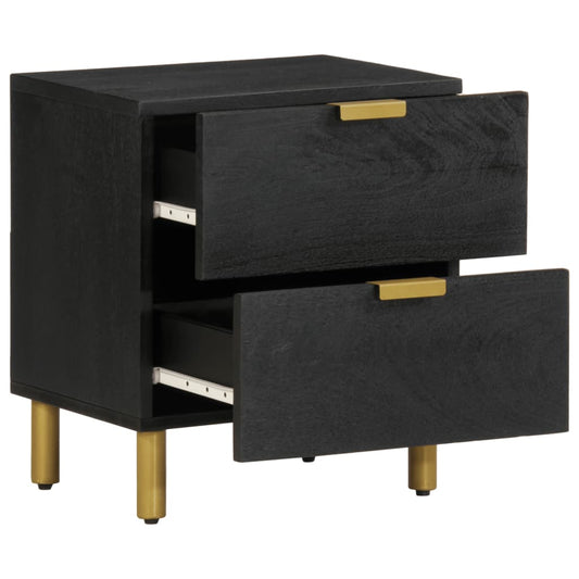 Bedside Cabinet Black 40x33x46 cm Solid Wood Mango Bedside Cabinet Black 40x33x46 cm Solid Wood Mango