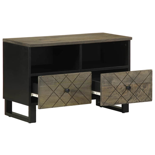 TV Cabinet Black 70x33x46 cm Solid Wood Mango TV Cabinet Black 70x33x46 cm Solid Wood Mango
