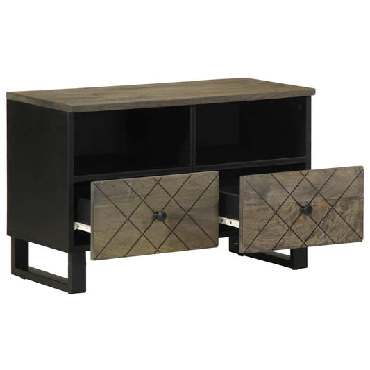 TV Cabinet Black 70x33x46 cm Solid Wood Mango TV Cabinet Black 70x33x46 cm Solid Wood Mango