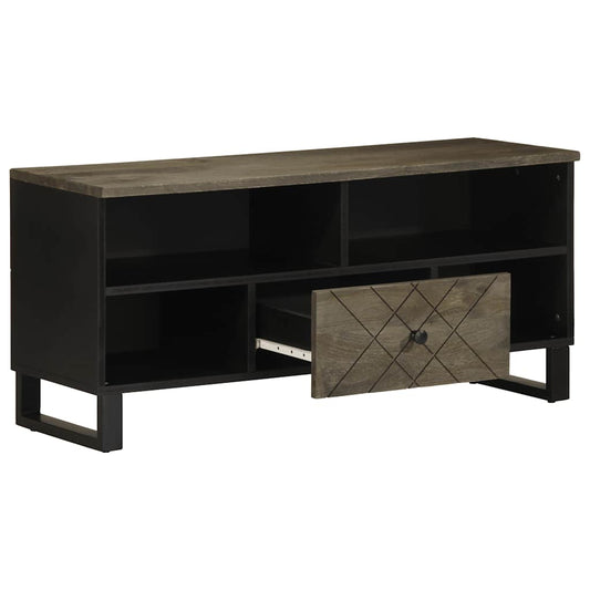 TV Cabinet Black 100x33x46 cm Solid Wood Mango TV Cabinet Black 100x33x46 cm Solid Wood Mango
