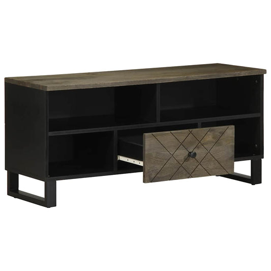 TV Cabinet Black 100x33x46 cm Solid Wood Mango TV Cabinet Black 100x33x46 cm Solid Wood Mango