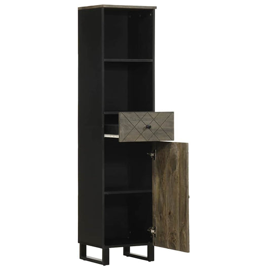 Bathroom Cabinet Black 38x33x160 cm Solid Wood Mango Bathroom Cabinet Black 38x33x160 cm Solid Wood Mango