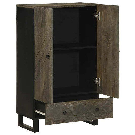Highboard Black 60x33x100 cm Solid Wood Mango Highboard Black 60x33x100 cm Solid Wood Mango