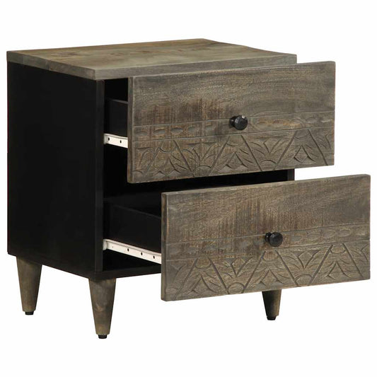 Bedside Cabinet Light Grey 40x33x46 cm Solid Wood Mango Bedside Cabinet Light Grey 40x33x46 cm Solid Wood Mango