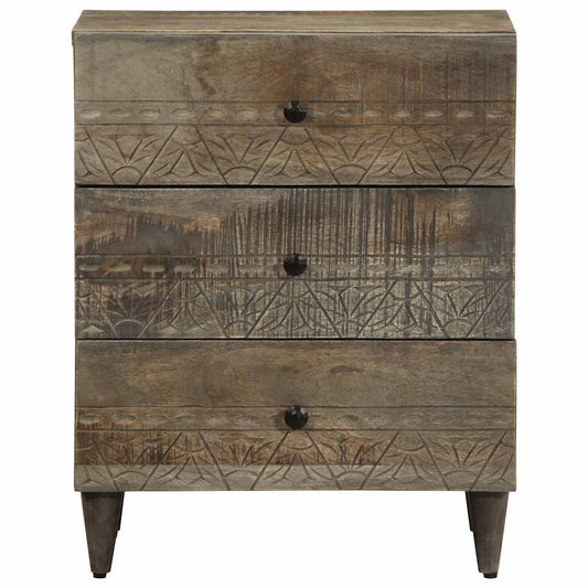 Bedside Cabinet Light Grey 50x33x60 cm Solid Wood Mango Bedside Cabinet Light Grey 50x33x60 cm Solid Wood Mango