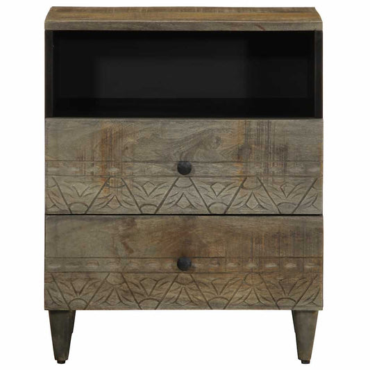 Bedside Cabinet Light Grey 50x33x60 cm Solid Wood Mango Bedside Cabinet Light Grey 50x33x60 cm Solid Wood Mango