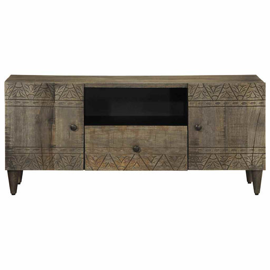TV Cabinet Light Grey 105x33,5x46 cm Solid Wood Mango TV Cabinet Light Grey 105x33,5x46 cm Solid Wood Mango