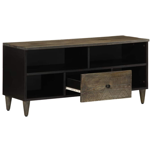 TV Cabinet Black 100x33x46 cm Solid Wood Mango TV Cabinet Black 100x33x46 cm Solid Wood Mango