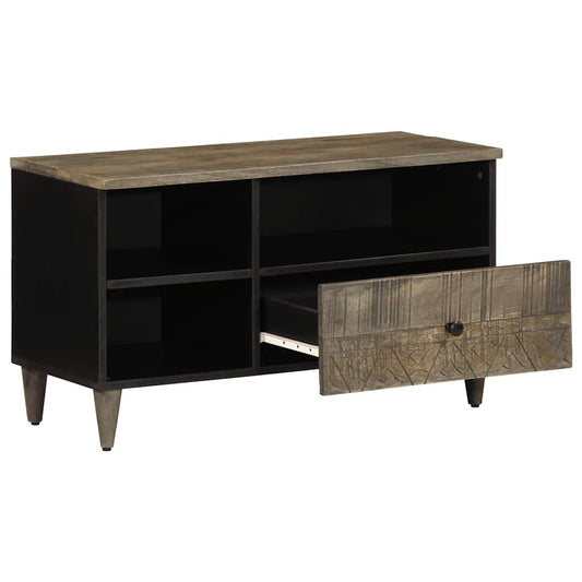 TV Cabinet Black 80x33x46 cm Solid Wood Mango TV Cabinet Black 80x33x46 cm Solid Wood Mango