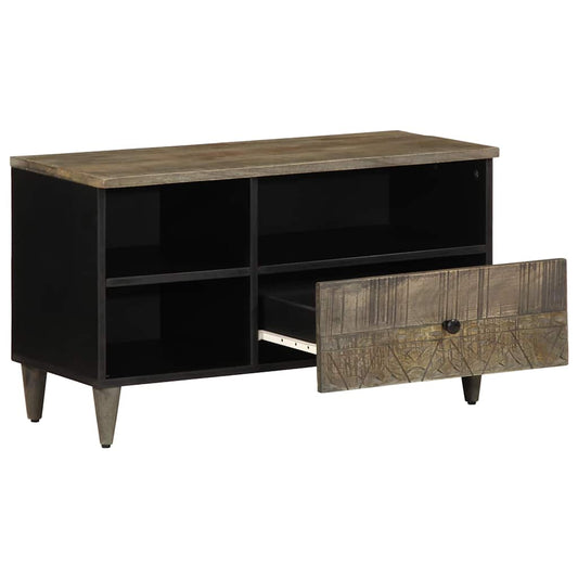 TV Cabinet Black 80x33x46 cm Solid Wood Mango TV Cabinet Black 80x33x46 cm Solid Wood Mango