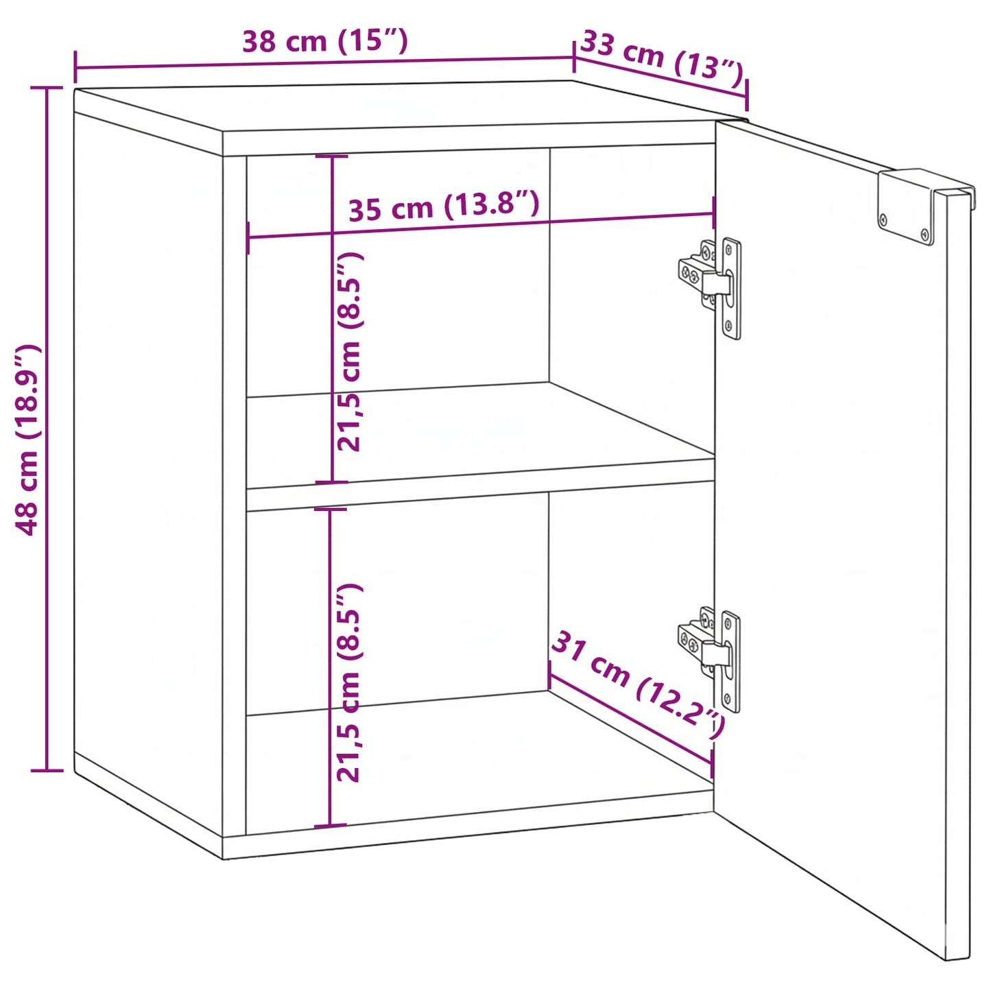 Bathroom Sink Cabinet White 38 x 33.5 x 48 cm Engineered wood