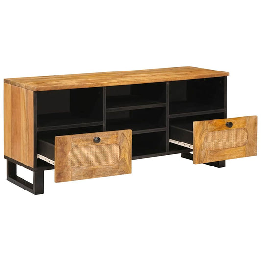 TV Cabinet with Drawer Brown 100 x 33 x 46 cm Solid Mango Wood TV Cabinet with Drawer Brown 100 x 33 x 46 cm Solid Mango Wood