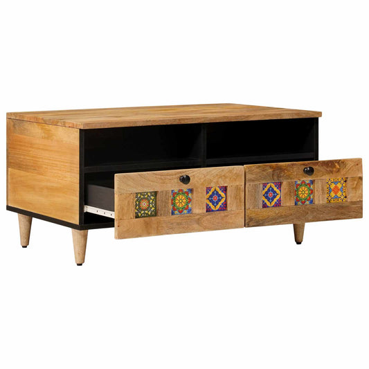 Coffee Table Natural 80 x 54 x 40 cm Solid Mango Wood Coffee Table Natural 80 x 54 x 40 cm Solid Mango Wood