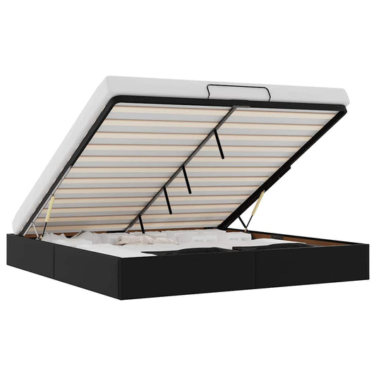 Ottoman Bed Frame without Mattress Black Super King Faux Leather Ottoman Bed Frame without Mattress Black Super King Faux Leather