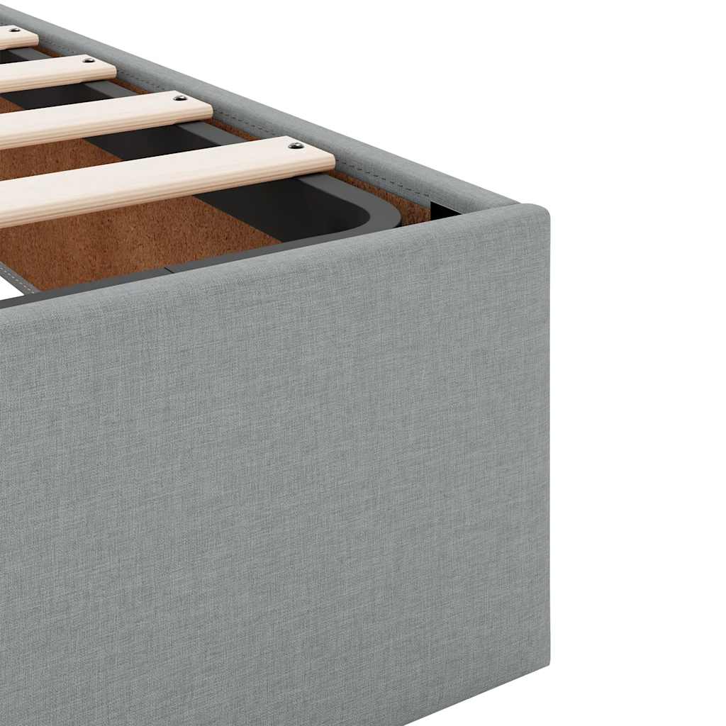 Ottoman Bed Frame without Mattress Light Grey Single Fabric