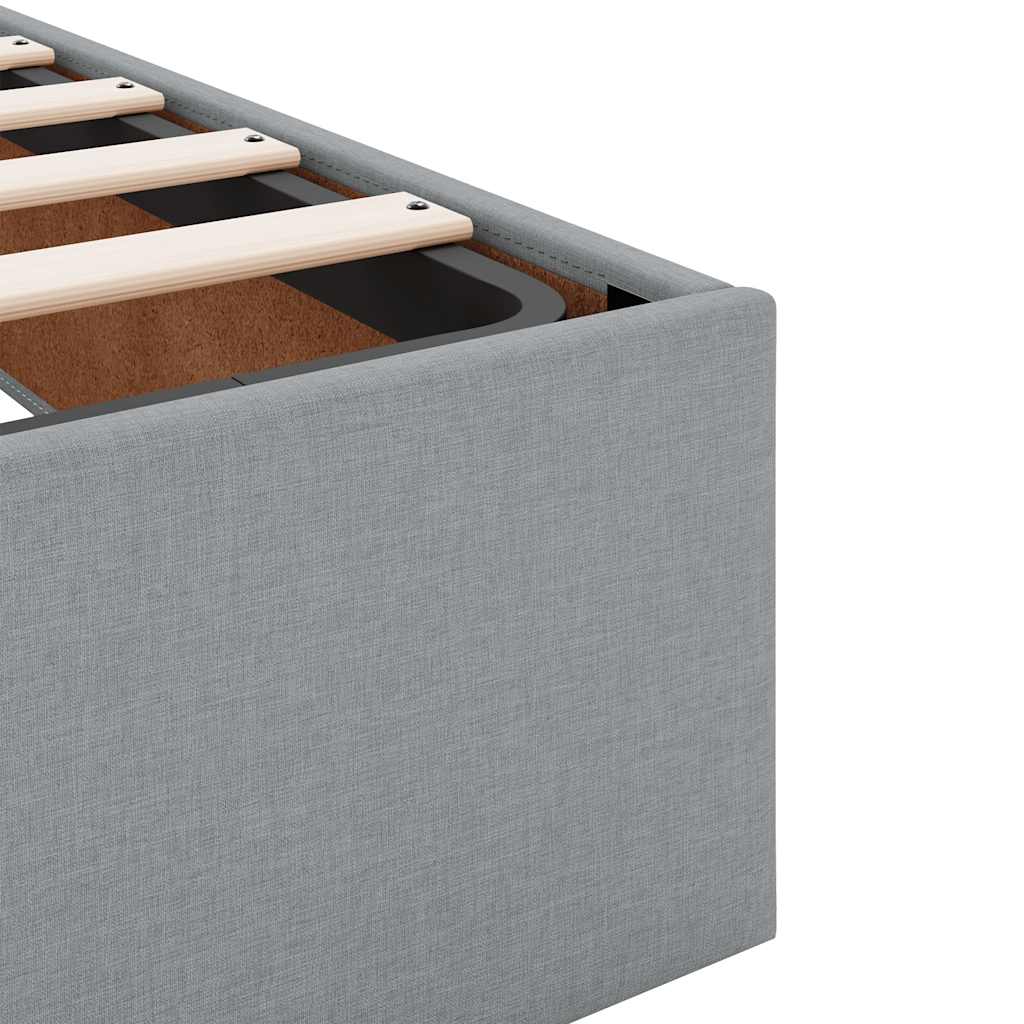 Ottoman Bed Frame without Mattress Light Grey Double Fabric