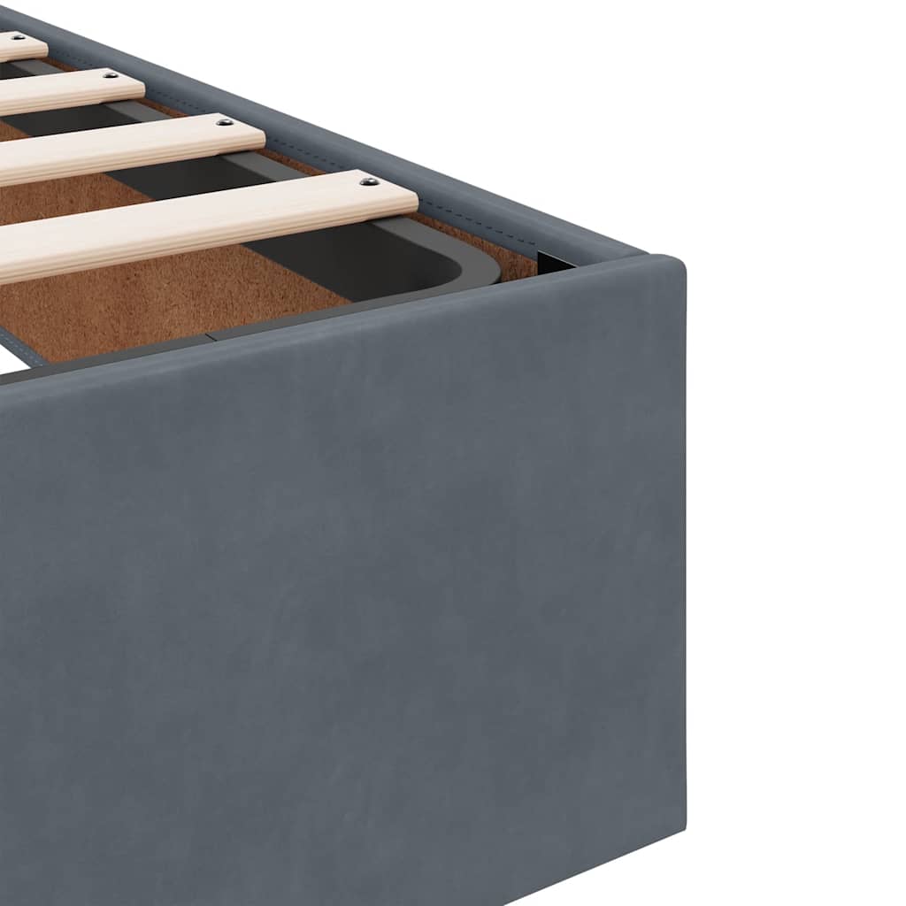 Ottoman Bed Frame No Mattress Dark Grey Super King Velvet