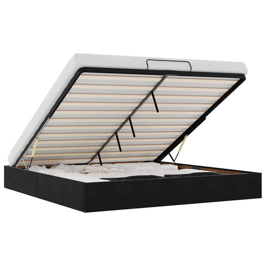 Ottoman Bed Frame No Mattress Black Super King Velvet Ottoman Bed Frame No Mattress Black Super King Velvet