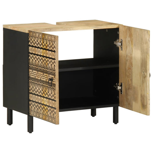 Bathroom Sink Cabinet Black 62x33x58 cm Solid Wood Mango Bathroom Sink Cabinet Black 62x33x58 cm Solid Wood Mango