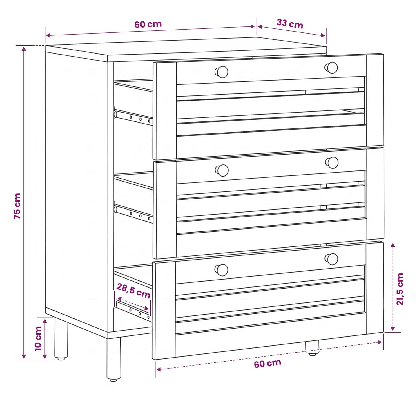 Storage Cabinets Pattern Pattern 60 x 33 x 75 cm Natural