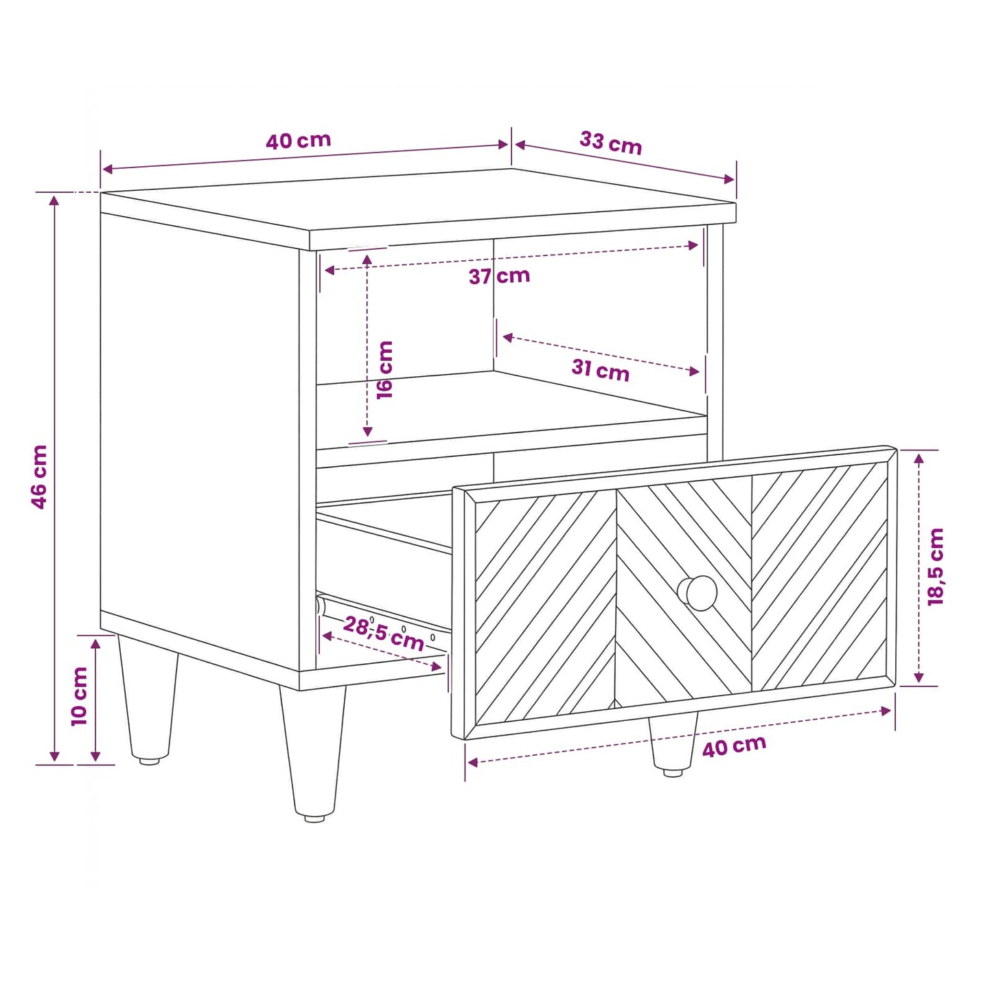 Bedside Table 2 pcs Brown 50 x 33 x 60 cm Solid Mango Wood