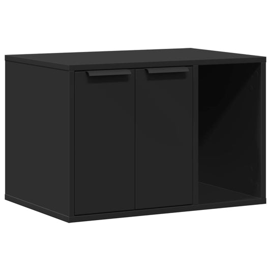 Cat Litter Box Enclosure Black 60x40x40 cm Engineered Wood Cat Litter Box Enclosure Black 60x40x40 cm Engineered Wood