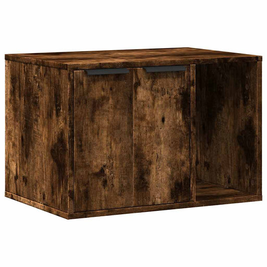 Cat Litter Box Enclosure Smoked Oak 60x40x40 cm Engineered Wood Cat Litter Box Enclosure Smoked Oak 60x40x40 cm Engineered Wood