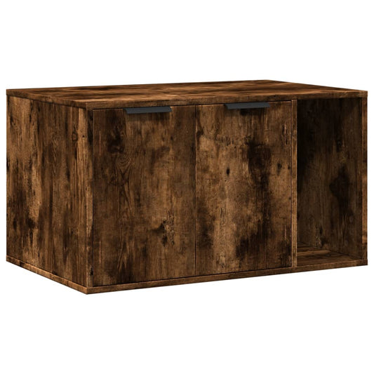 Cat Litter Box Enclosure Smoked Oak 80x50x45 cm Engineered Wood Cat Litter Box Enclosure Smoked Oak 80x50x45 cm Engineered Wood