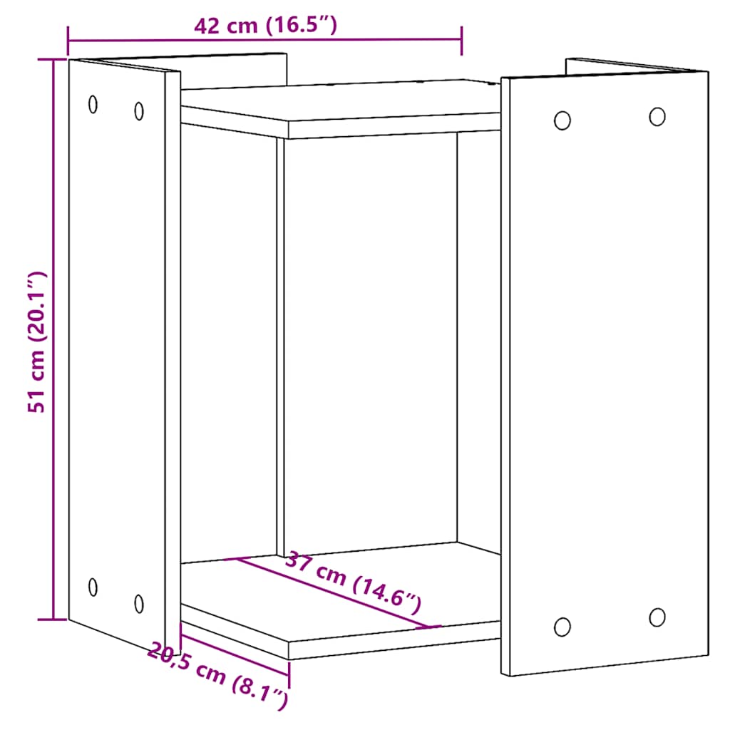 Cat Litter Box Enclosure Concrete Grey 42 x 42 x 51 cm