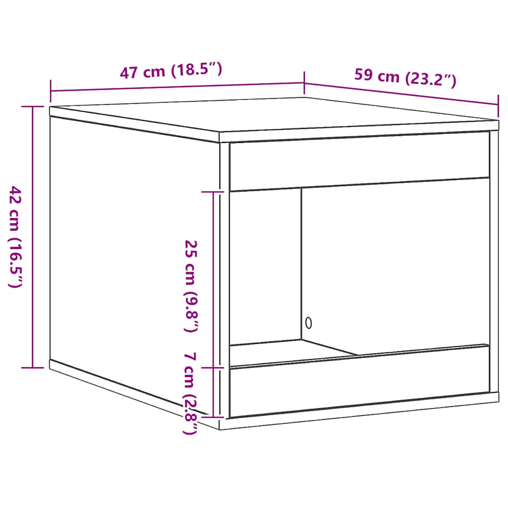 Cat Litter Box Enclosure Artisian Oak 47x59x42 cm