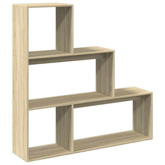 Room Divider Bookcase 3-Tier Sonoma Oak 123x29x123 cm Engineered Wood Room Divider Bookcase 3-Tier Sonoma Oak 123x29x123 cm Engineered Wood