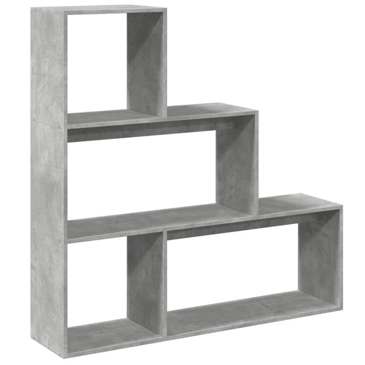 Room Divider Bookcase 3-Tier Concrete Grey 123x29x123 cm Engineered Wood Room Divider Bookcase 3-Tier Concrete Grey 123x29x123 cm Engineered Wood