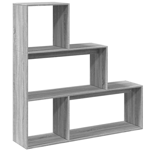 Room Divider Bookcase 3-Tier Grey Sonoma 123x29x123 cm Engineered Wood Room Divider Bookcase 3-Tier Grey Sonoma 123x29x123 cm Engineered Wood