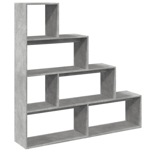 Room Divider Bookcase 4-Tier Concrete Grey 143,5x29x143,5 cm Engineered Wood Room Divider Bookcase 4-Tier Concrete Grey 143,5x29x143,5 cm Engineered Wood
