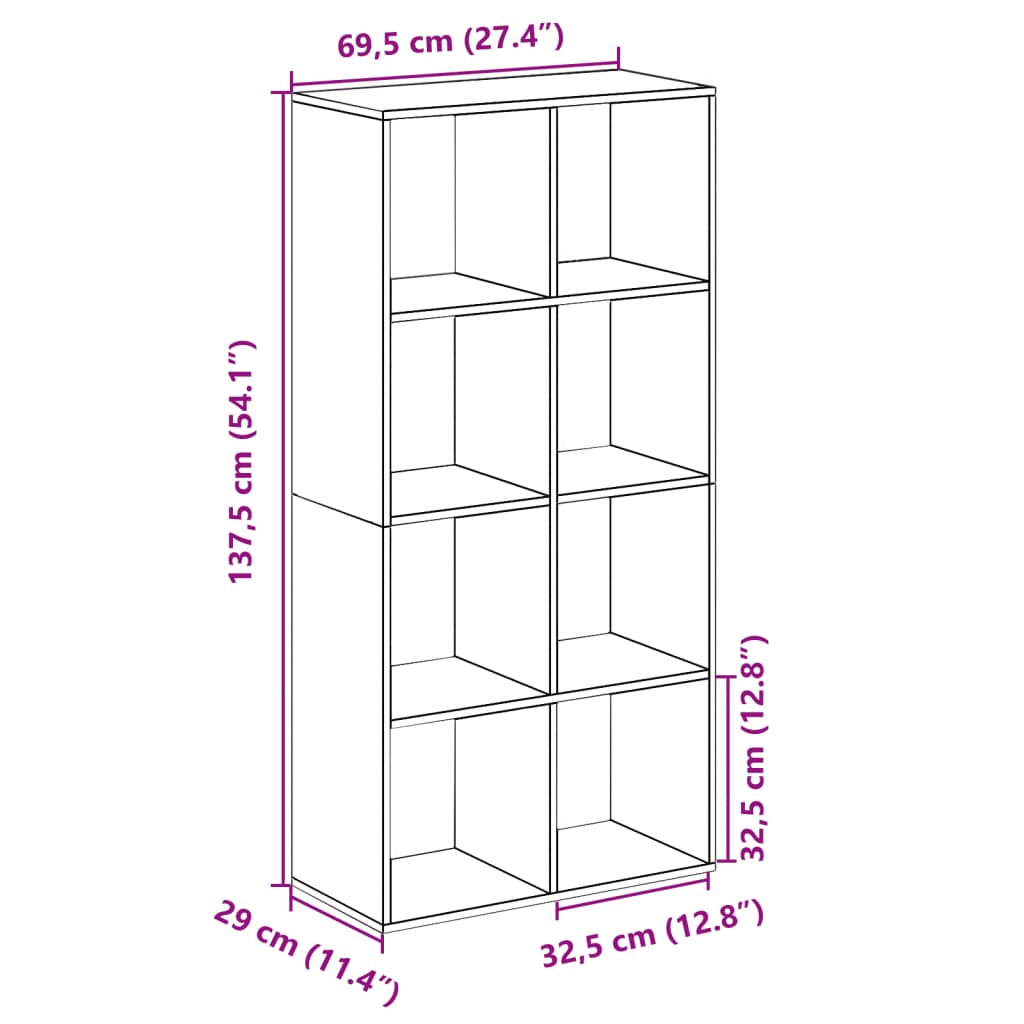 Room Divider Bookcase White 69,5x29x137,5 cm Engineered Wood