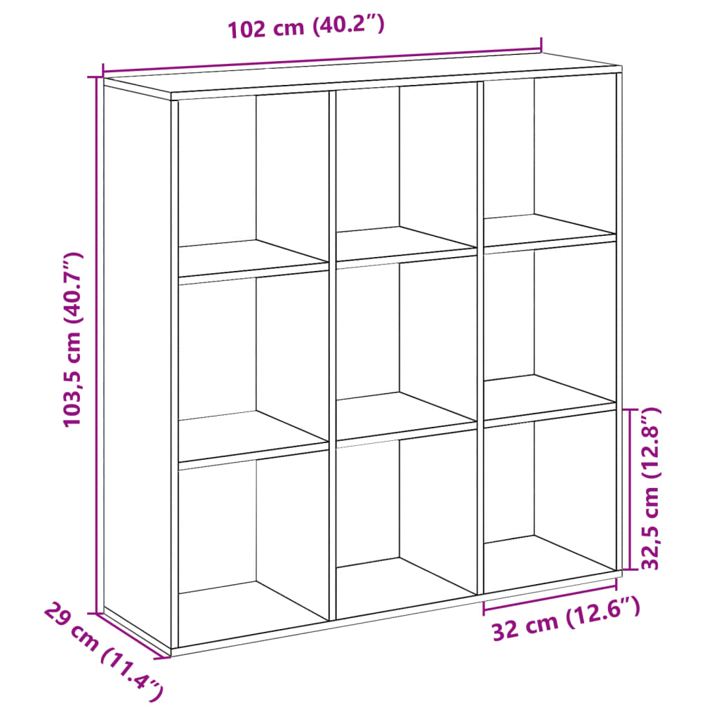 Room Divider Bookcase Concrete Grey 102x29x103,5 cm Engineered Wood