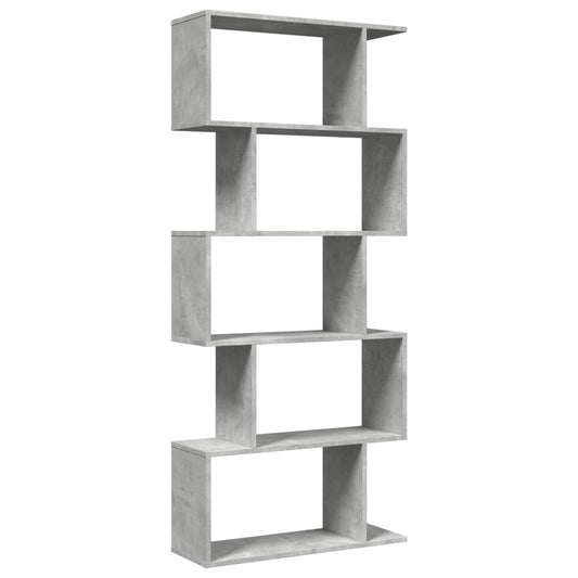 Room Divider Bookcase 5-Tier Concrete Grey 70x24x161 cm Engineered Wood Room Divider Bookcase 5-Tier Concrete Grey 70x24x161 cm Engineered Wood