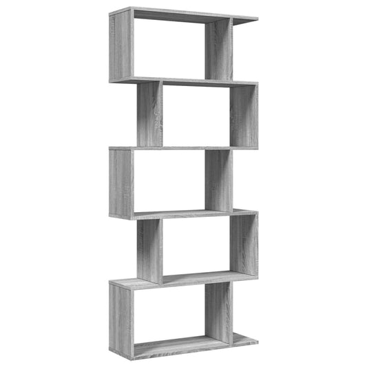 Room Divider Bookcase 5-Tier Grey Sonoma 70x24x161 cm Engineered Wood Room Divider Bookcase 5-Tier Grey Sonoma 70x24x161 cm Engineered Wood