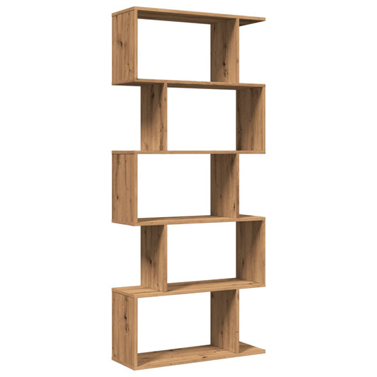 Room Divider Bookcase 5-Tier Artisan Oak 70x24x161 cm Engineered Wood Room Divider Bookcase 5-Tier Artisan Oak 70x24x161 cm Engineered Wood