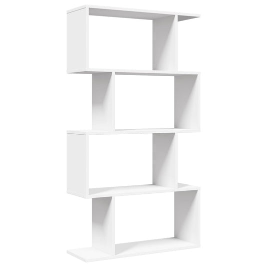 Room Divider Bookcase 4-Tier White 70x24x129 cm Engineered Wood Room Divider Bookcase 4-Tier White 70x24x129 cm Engineered Wood