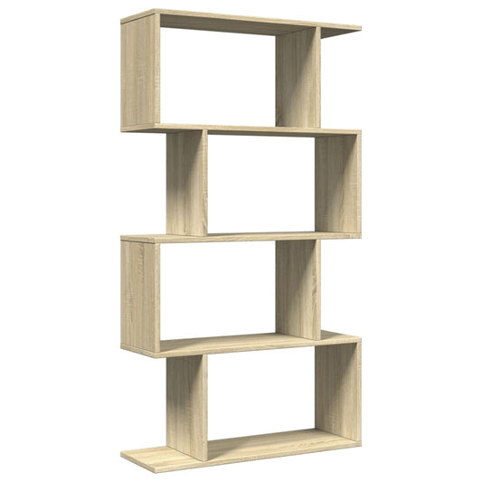 Room Divider Bookcase 4-Tier Sonoma Oak 70x24x129 cm Engineered Wood Room Divider Bookcase 4-Tier Sonoma Oak 70x24x129 cm Engineered Wood