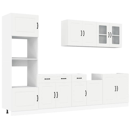 7 Piece Kitchen Cabinet Set Kalmar White Engineered Wood 7 Piece Kitchen Cabinet Set Kalmar White Engineered Wood