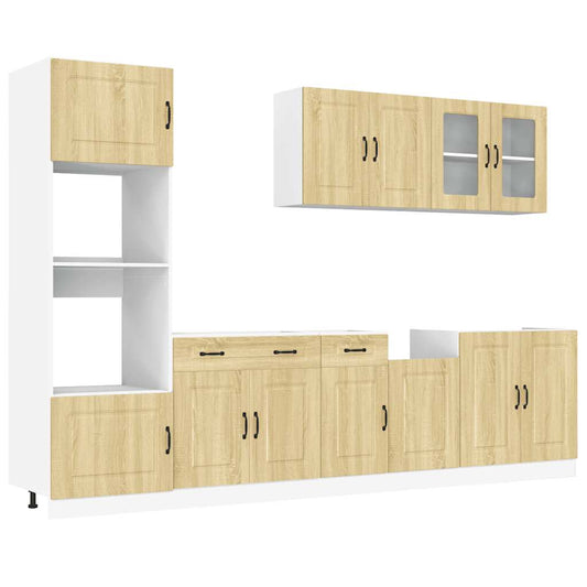 7 Piece Kitchen Cabinet Set "Kalmar" Sonoma Oak Engineered Wood 7 Piece Kitchen Cabinet Set "Kalmar" Sonoma Oak Engineered Wood